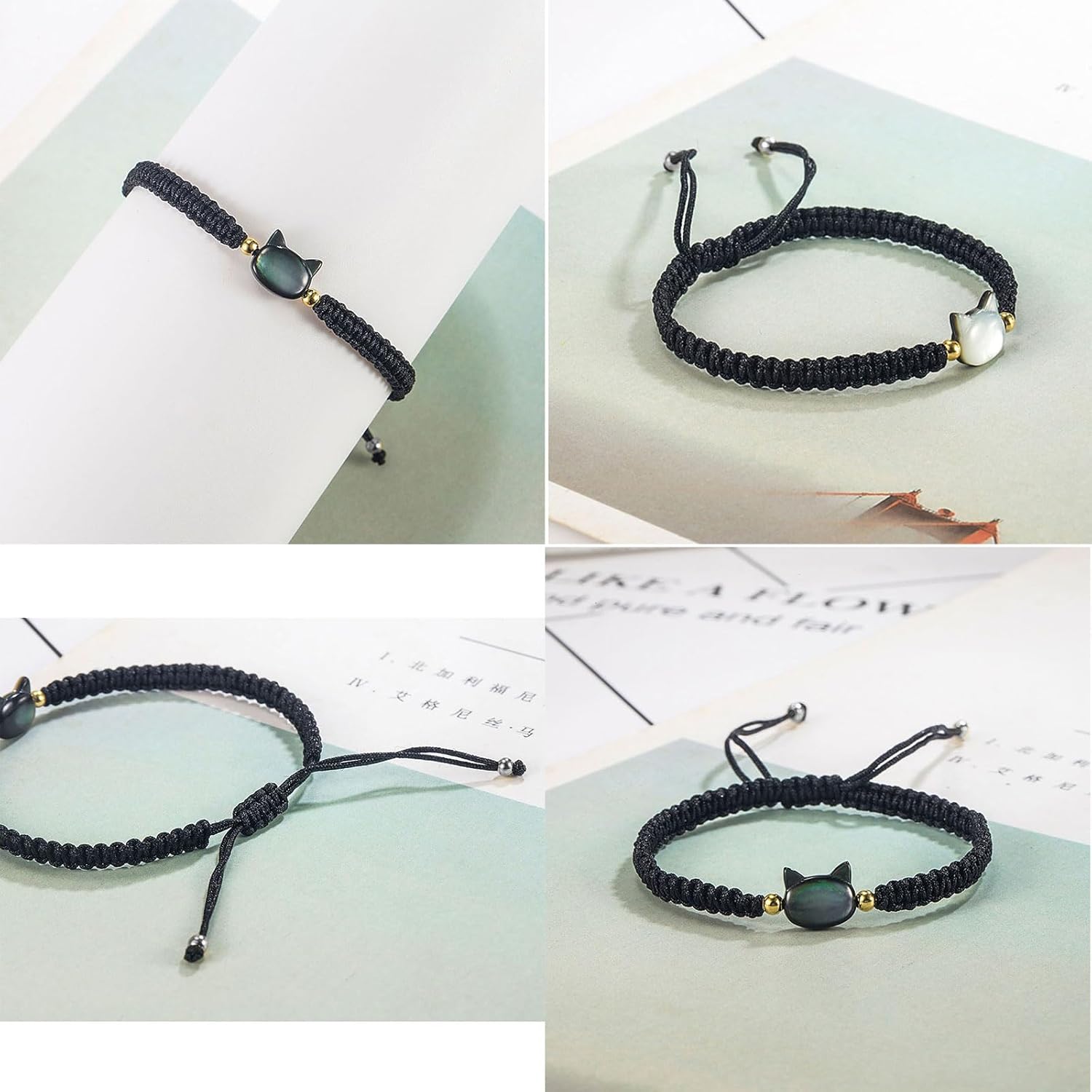 Amazon | [ezgボフグ] トレンディなカップルのブレスレットかわいい猫