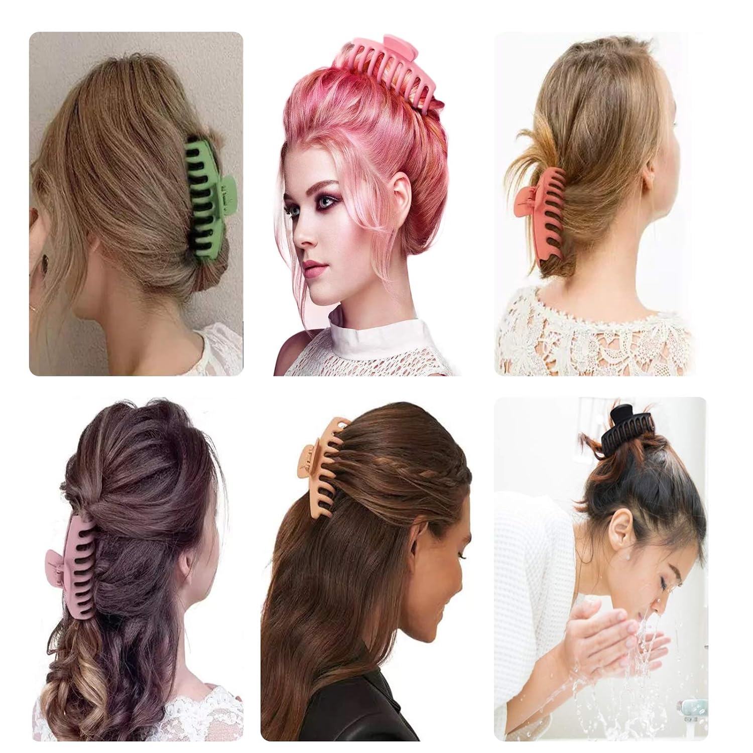 Big Hair Claw Clips Nonslip Large Claw Clip for Women and Girls Thin Hair, Strong Hold Hair Clips for Thick Hair(Matte-8PCS) - Image 5