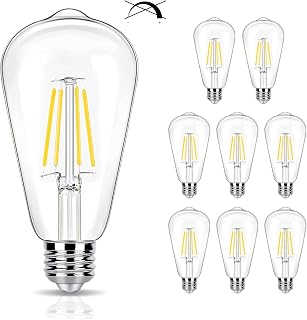 winsaLED 8 Pack LED Edison Bulbs 40W Equivalent, 4000K E26 ST19, Non-Dim