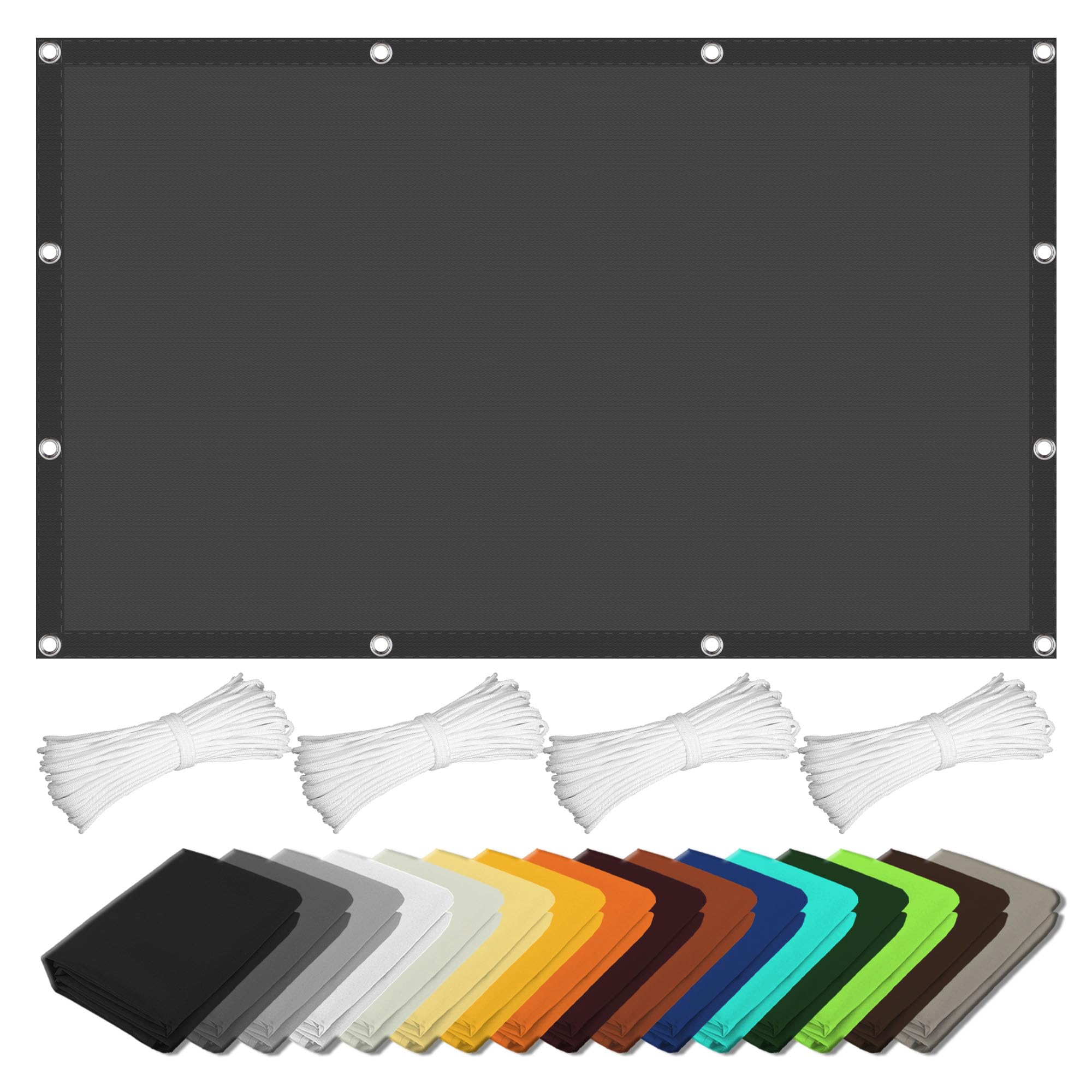 Auvent rectangulaire contre la chaleur et les UV à 98% protection solaire grise 3.8x5m