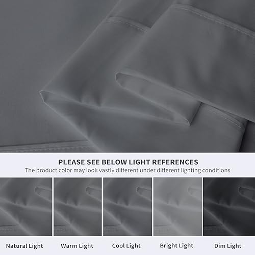 Miniatura 9 de Maple&Stone Paquete de 6 sábanas encimeras tamaño individual, suave y transpirable de alta calidad, tela de microfibra cepillada, no se encoge y no