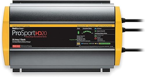 Miniatura 1 de ProMariner 44020 ProSport HD Cargador de batería marino impermeable, 20 amperios, 2 bancos