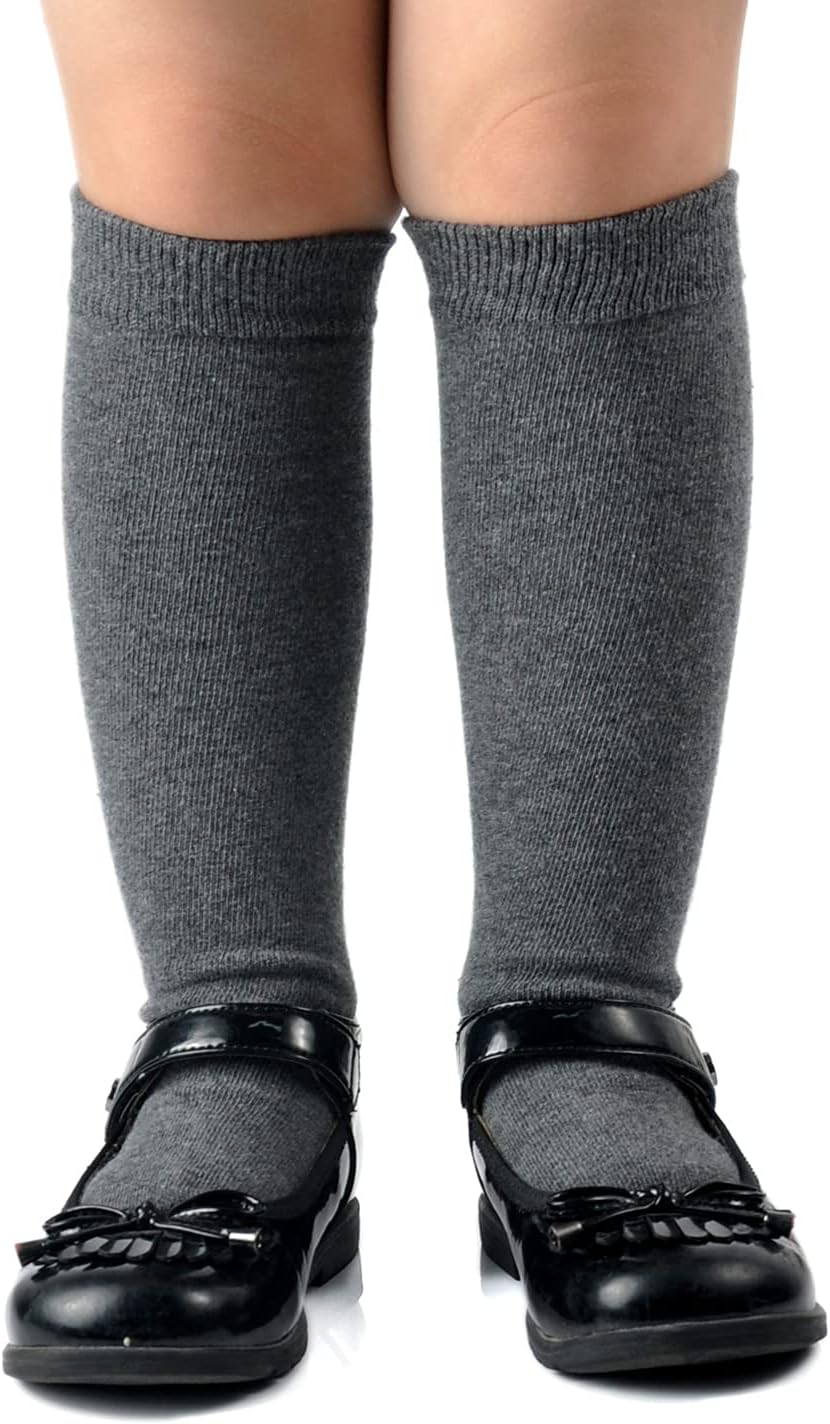 EPEIUS Girls Knee High Seamless Cotton School Uniform Knee Socks - Plain/Cable Kids Boy Over the Calf Socks - Image 3
