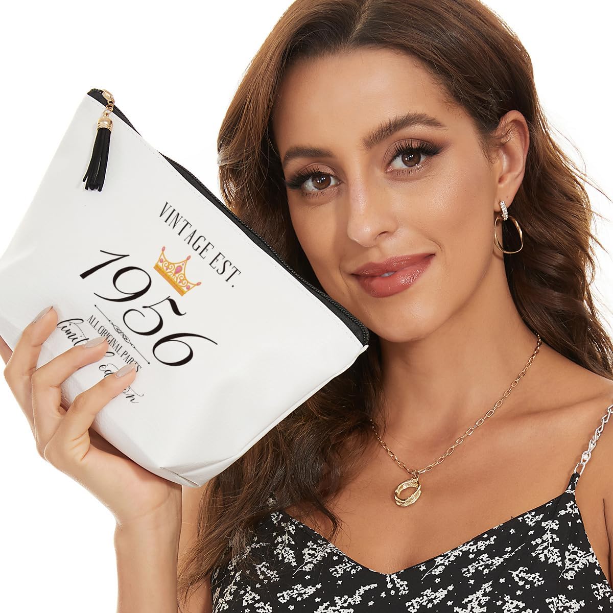 70th Birthday Gifts for Women Friendship Best Friend Birthday Gift Ideas for Grandma Mom Aunt Sister Funny Makeup Bag Travel Toiletries Bags Vintage Est 1956 Limited Edition Bday Gift from - Image 3