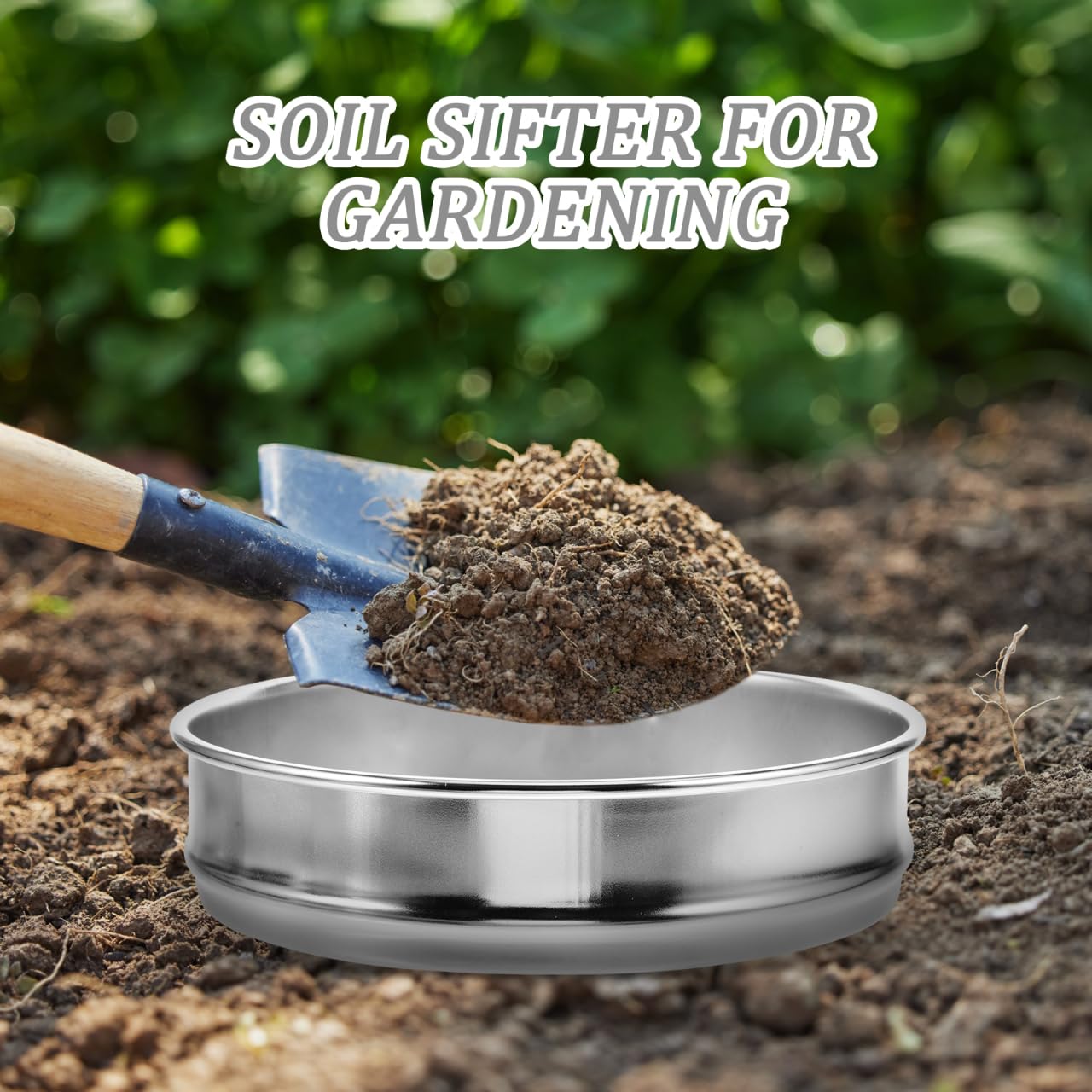 Cabilock Tamis de laboratoire en acier inoxydable - Maille de 2 mm - Avec bord lisse - Pour échantillons de sol, horticulture et laboratoire