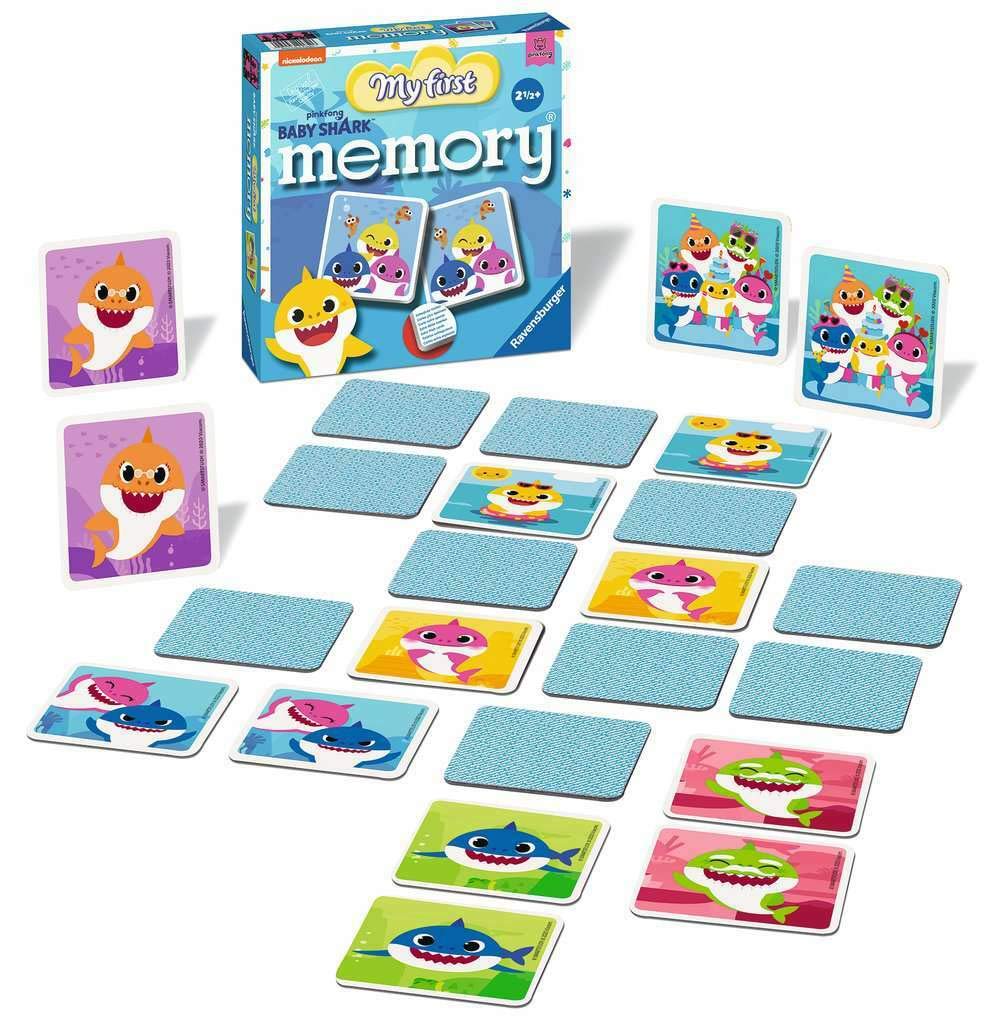 Image secondaire de Ravensburger 20650 – Baby Shark Memory, Le Classique du Jeu pour Tous Les Fans de Babyshark, Jeu d'enfant pour 2 à 4 Joueurs à p