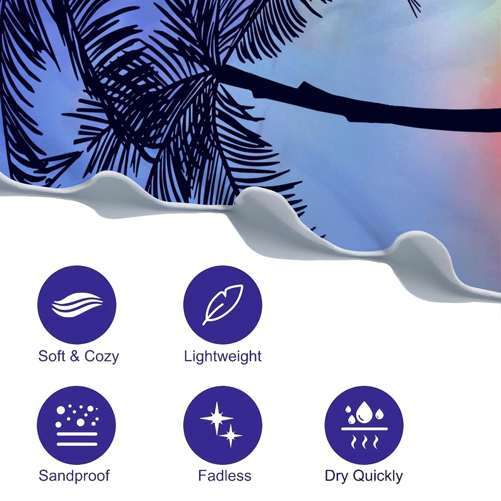 ARTHMOM Microfiber Beach Towel - Extra Large 60x30 Inches, Thick & Lightweight, Cute Designs For Beach, Pool, Travel - View #2