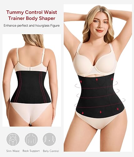 Miniatura 3 de Nebility Entrenador de cintura para mujer, control de abdomen, faja de cintura delgada