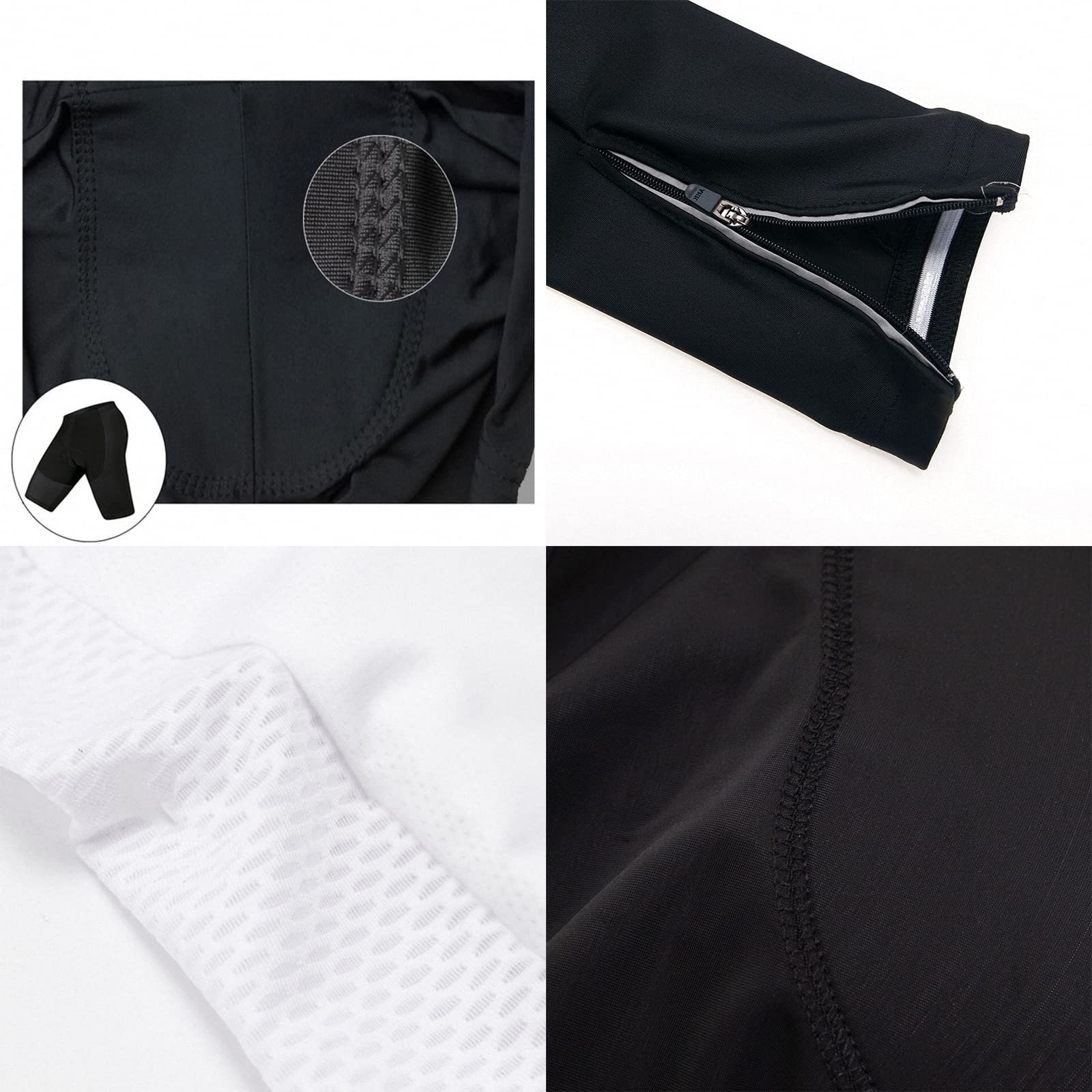 Traje de Ciclismo de Manga Larga para Hombre, Pantalones de Ciclismo elásticos Ajustados con Acolchado de Gel 3D, Ropa de Ciclismo al Aire Libre y de Bicicleta de montaña