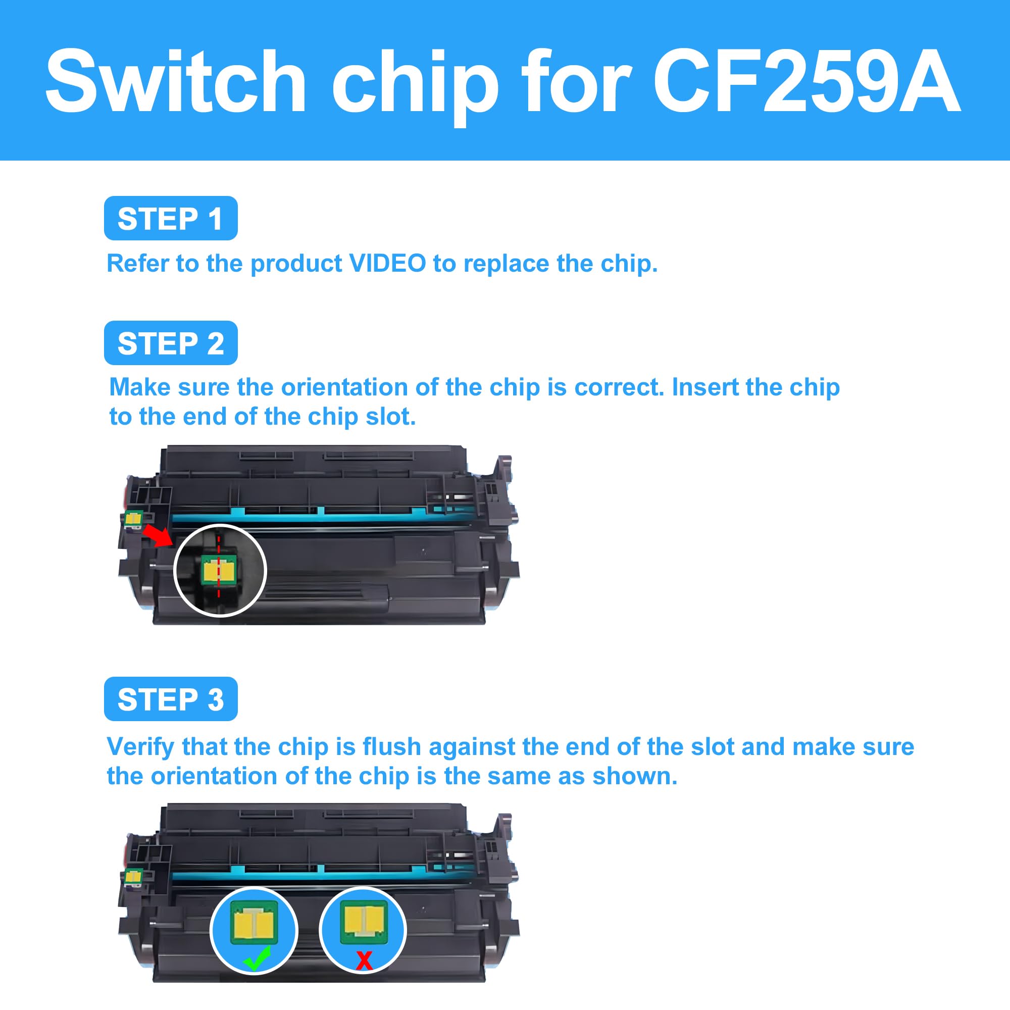 ZHONO CF259A CF259X Toner Reset Chip For HP Laserjet PRO M304a M404