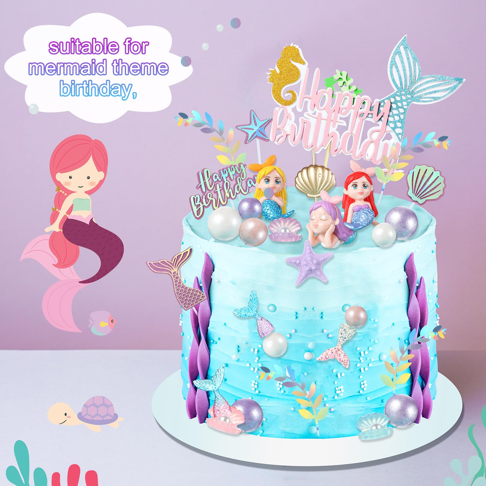 Seashell Cake Topper: Mermaid Under The Sea Party Decor - UK - View #9