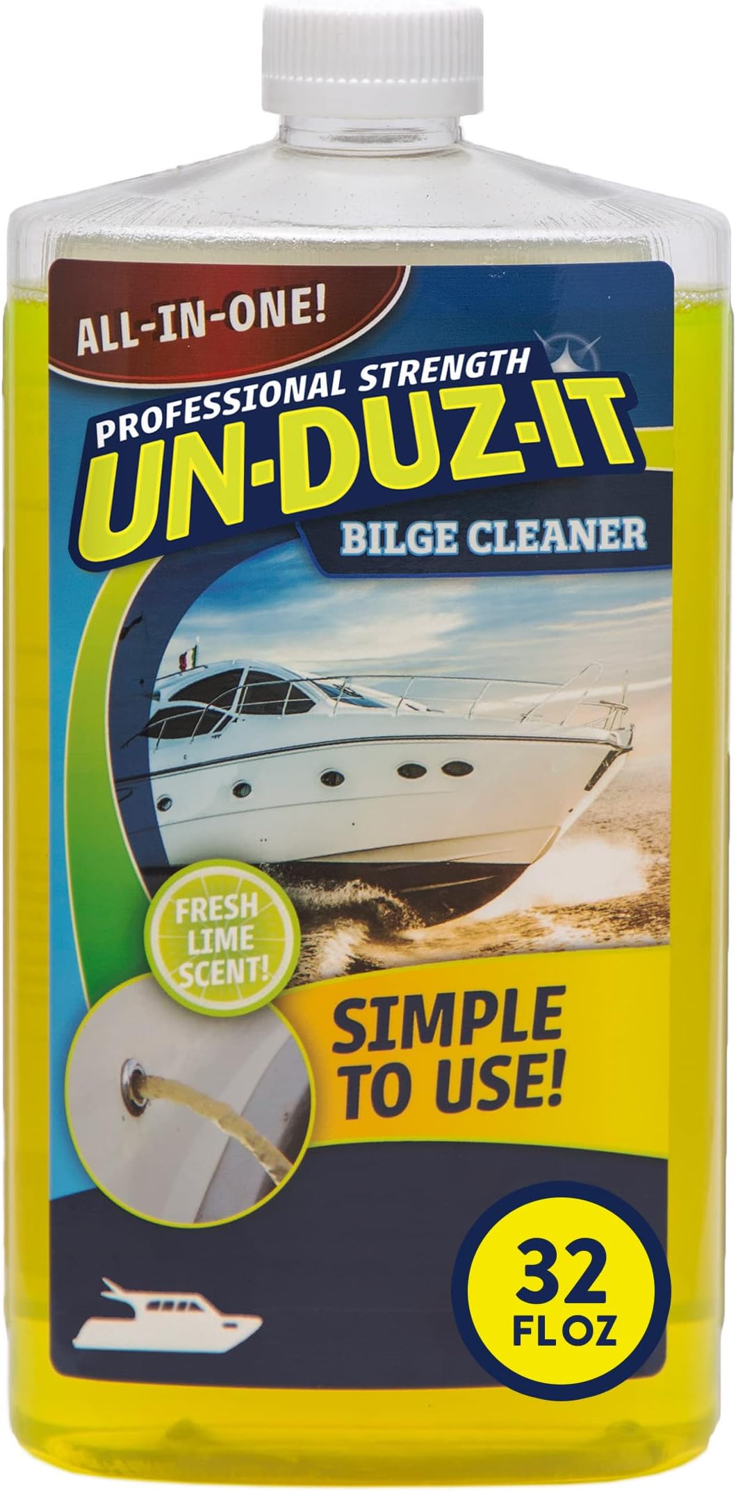 Legend Brands Bilge Cleaner, Perfect for Boats, Pontoons and other Marine Power Systems, Fresh Lime Scent, 32 Fl. Oz.