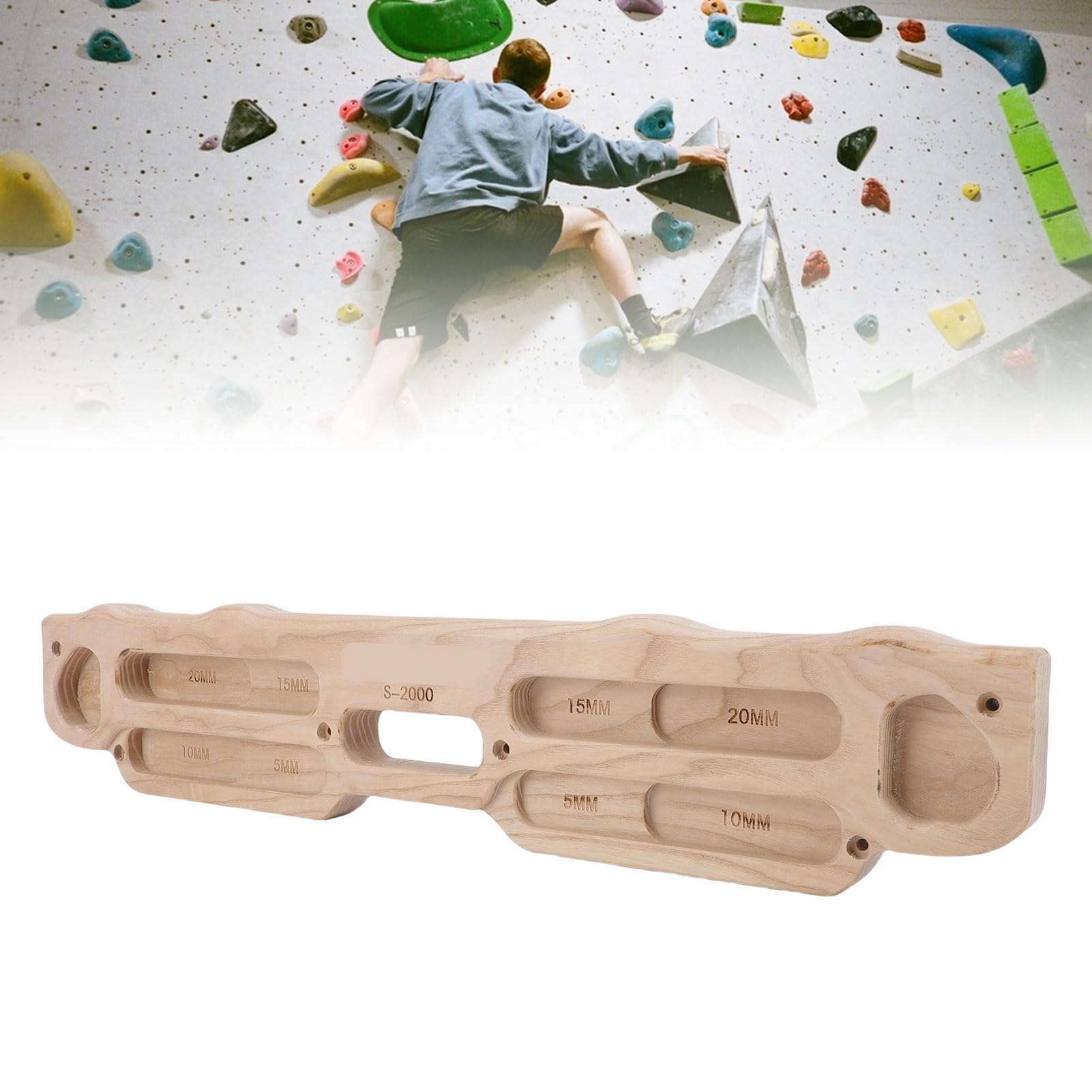 Hangboard in Legno per Arrampicata su Roccia, Costruzione di Forza, Allenamento di Resistenza per Palestra di Arrampicata, Telaio della Porta di Casa, Parete di Allenamento per