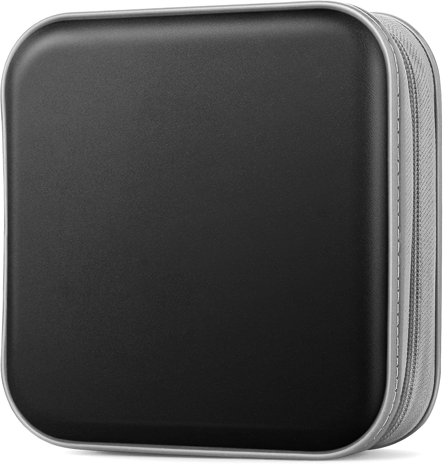 CD Case, 40 Capacity Hard Plastic DVD Case Portable Zipper CD/DVD Wallet Holder Storage Disc Binder Album Bag for Car Home Travel (Black)