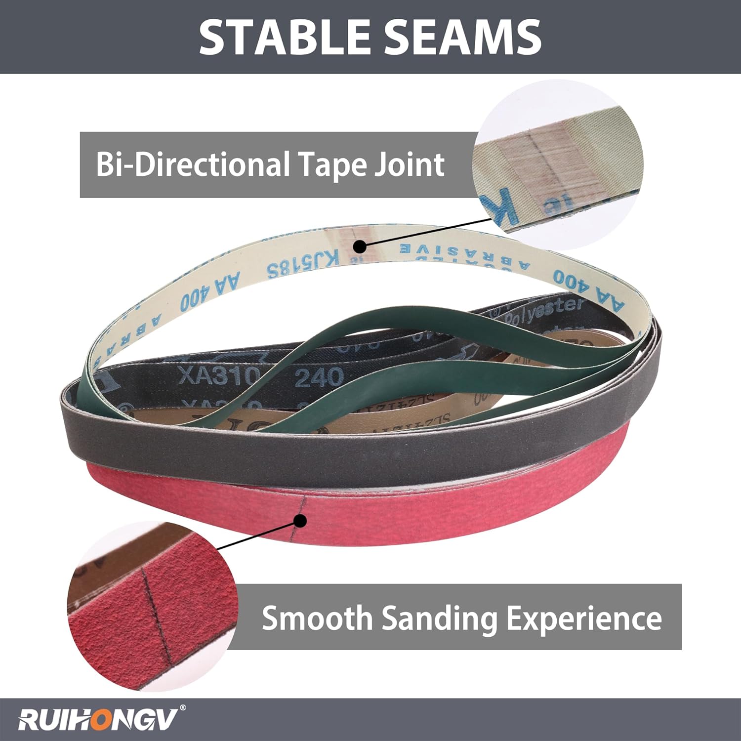 18 Pack 1x30 Sanding Belts for Knife Sharpening Assortment, 3 Each of 120 240 400 600 800 1000 Grit, 1 x 30 Inch Sander Belts for Knife Metalworking Wood