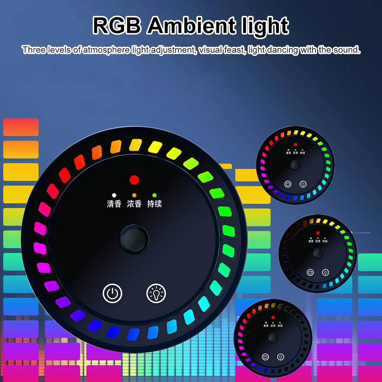 Worparsen Mist Ultrasonic Humidifier Car Fragrance Diffuser Sure Here's A Product Title for Listing Air Freshener with Colorful Light Rechargeable Auto Ocean Breeze