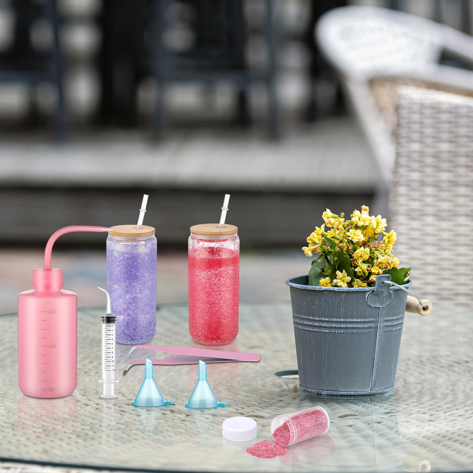 Kit 5 Pcs Supplies With 20 Bottles Of Snow Globe Tumbler