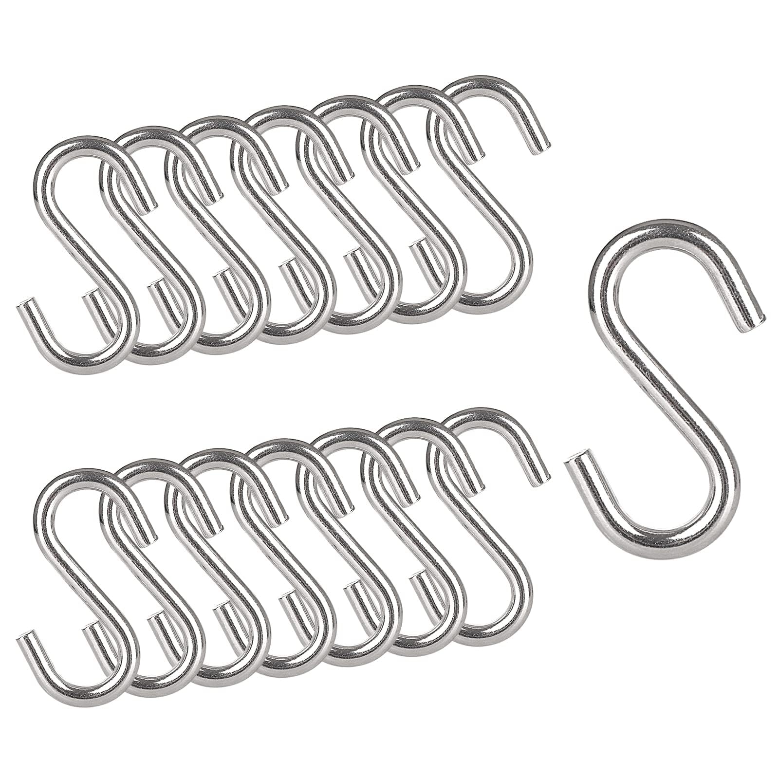Crochets en S robustes lot de 15 en acier inoxydable de 7,6 cm