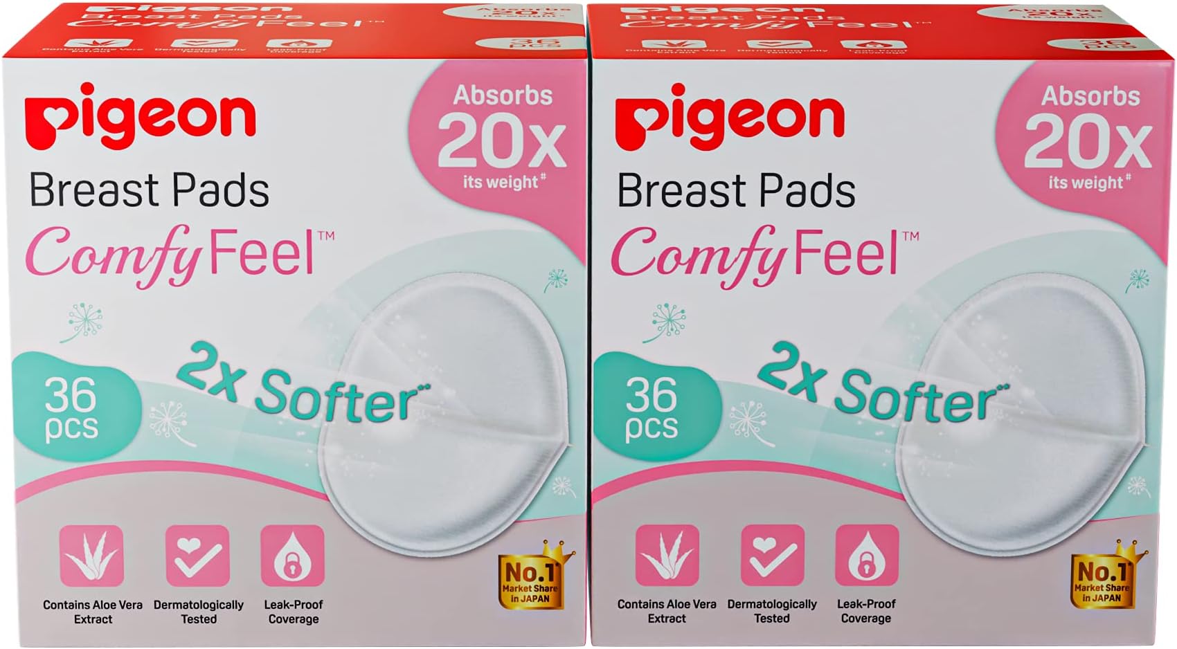 PigeonBreast Pads Comfy Feel -36 PCS Combo