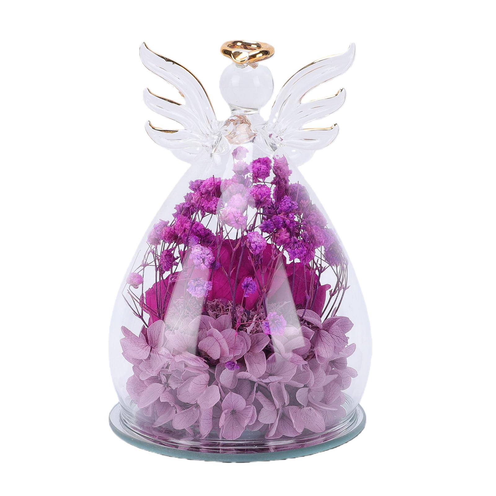 Estatuilla de cristal decorativa con luces LED para crear ambientes relajantes en casa