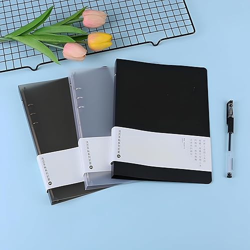 Miniatura 7 de Carpeta A5 PP con 6 anillas rellenable, 6 anillas, con capacidad para papel de 5.7 x 8.27 pulgadas, anillo de 0.7 pulgadas, paquete de 3 unidades