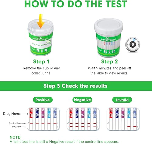Miniatura 4 de EasyHome Copa de prueba de 5 paneles Kit de prueba de orina de alta precisión -ECDOA-254 (paquete de 2)