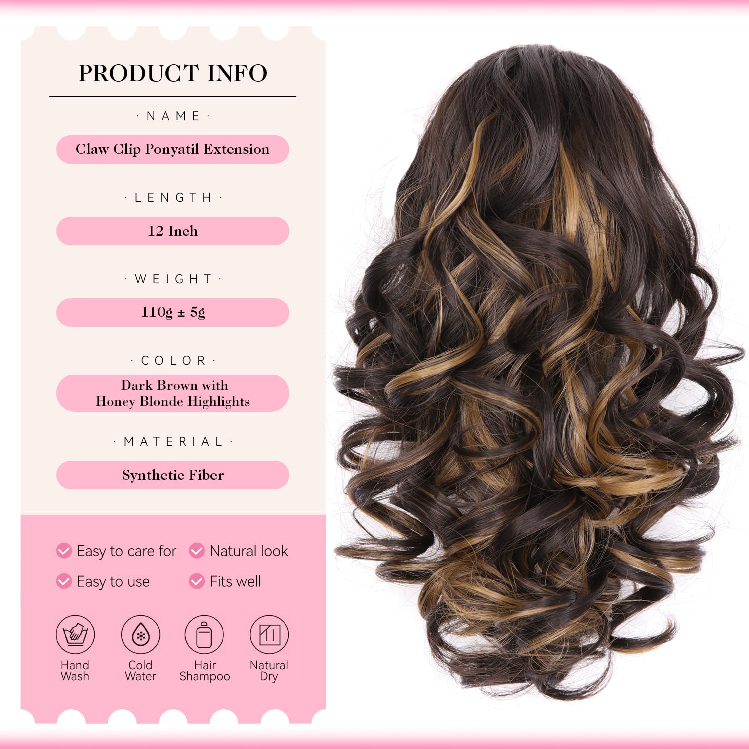 12 Inch Short Ponytail Extension, Clip in Ponytail Hair Extensions - Image 2
