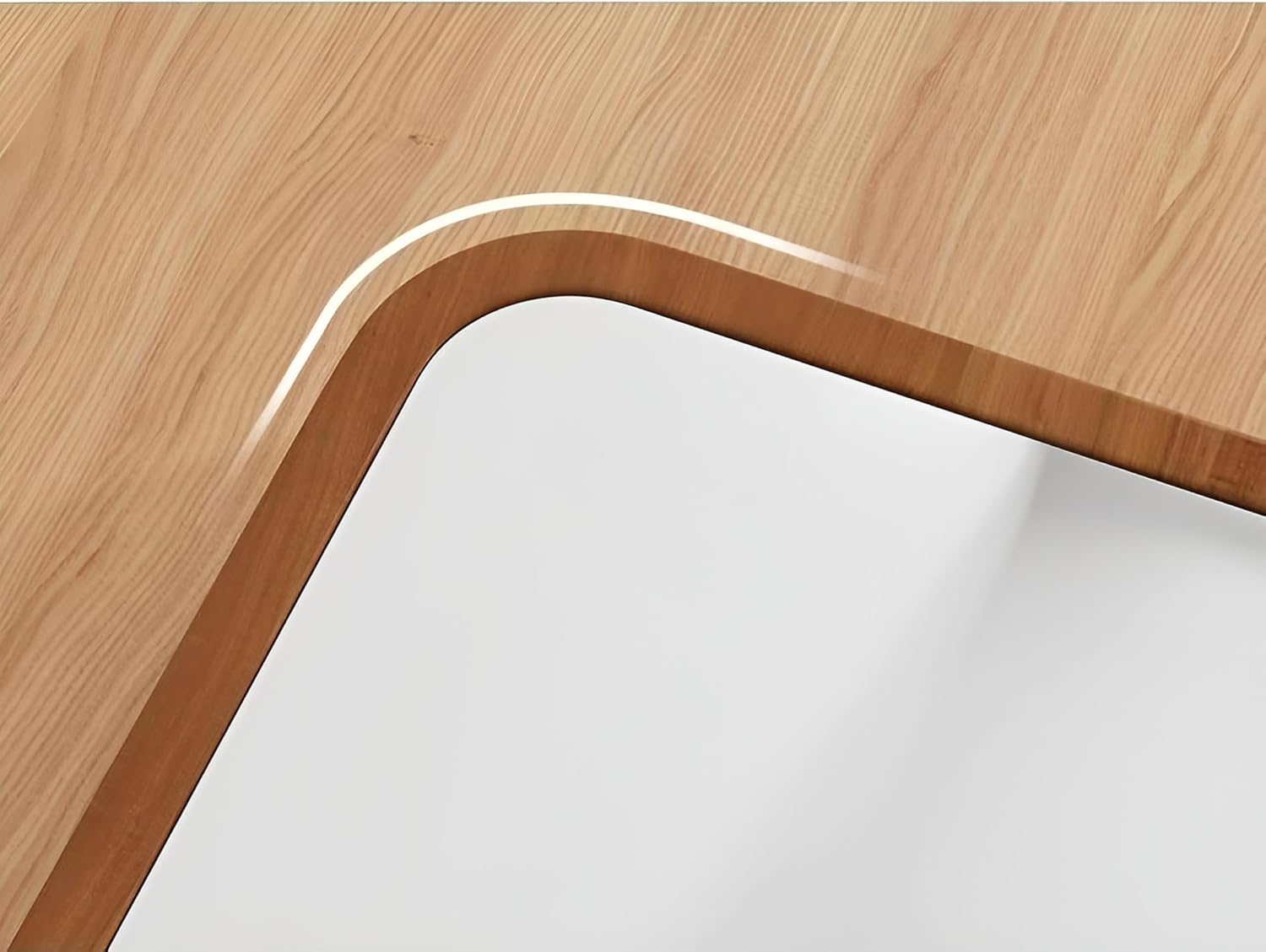 Wooden Desktop Makeup Mirror, Rectangular Tabletop Vanity Mirror with 360° Rotation, Portable High-Definition Single-Sided Cosmetic Mirror for Dressing Table, Bedroom & Bathroom (Walnut Wood)