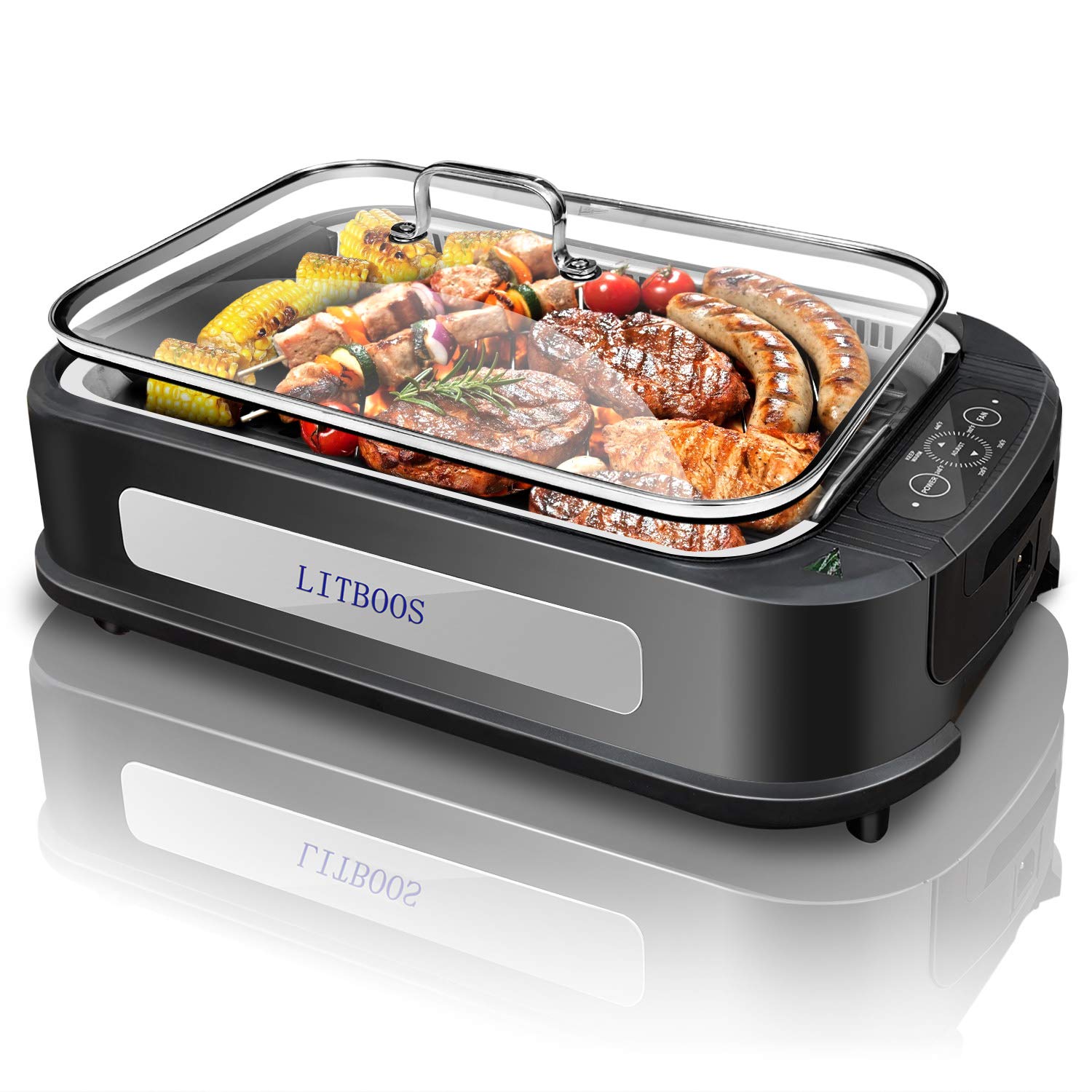 Buy LITBOOS 1500W Electric Contact Grills, Smokeless Electric Indoor Removable Grill and Griddle