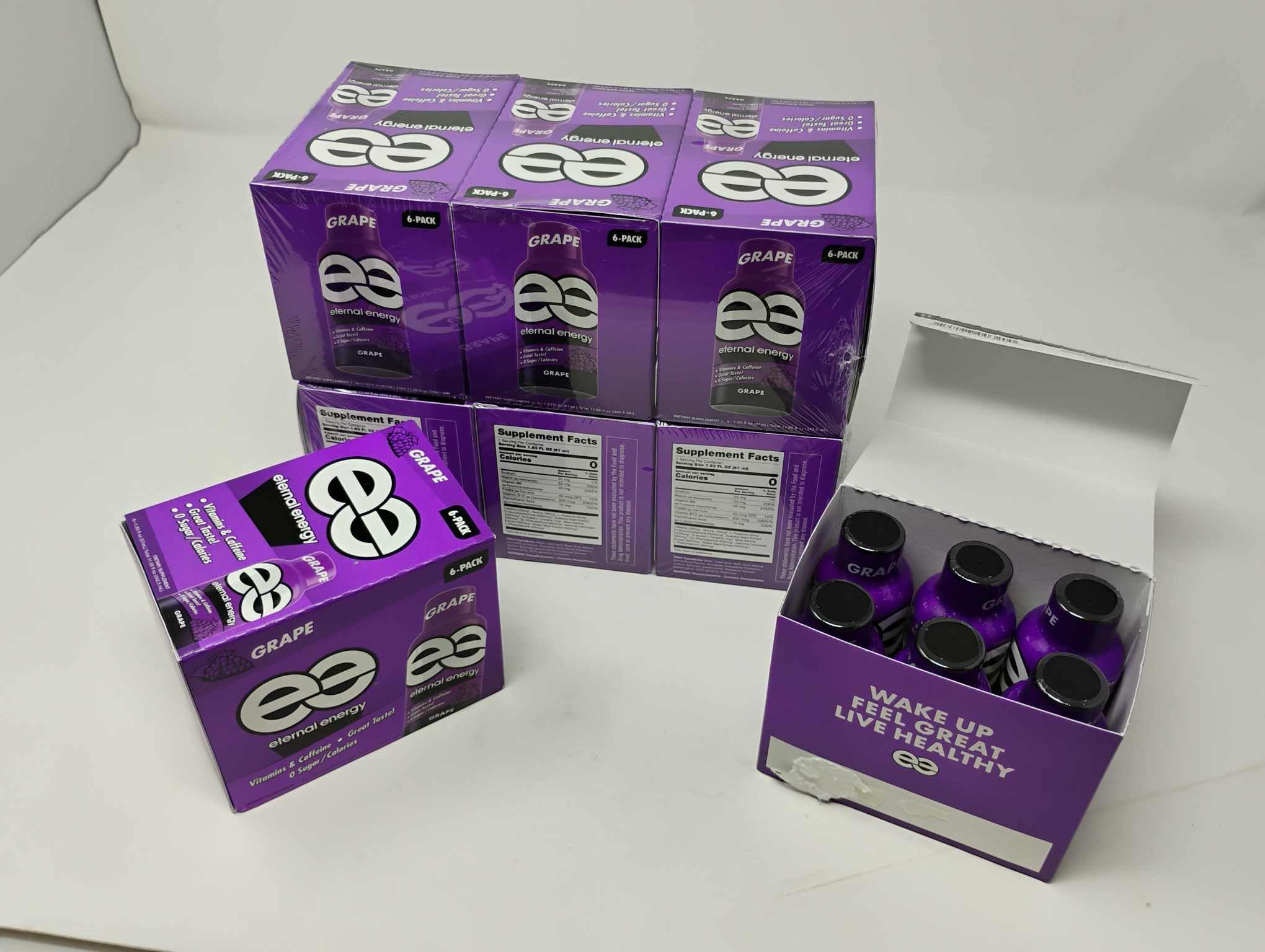 Eternal Energy Shot de Energia com Sabor de Uva, 57,1 mL, 6 frascos
