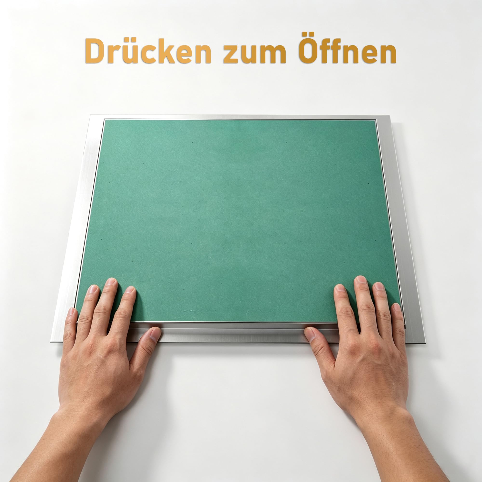 Klapa rewizyjna do drzwi rewizyjnych, do drzwi rewizyjnych, aluminium, możliwość malowania na płaszczyźnie, Push-to-Open, na ścianę i sufit, 40 x 40 cm