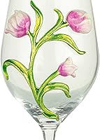 Vista 9 de Simcat Handmade Painted Enamel Flower Glass Wine Glasses Transparent Refined Goblet, Stem For Cabernet, Gifts