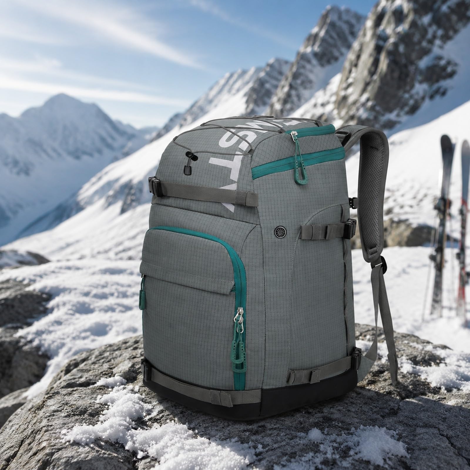 LOVIVER Zaino da Snowboard Ergonomico capacità di 55 Litri, Regolabile, Zaino da per Sport Invernali, Viaggi, Snowboarder