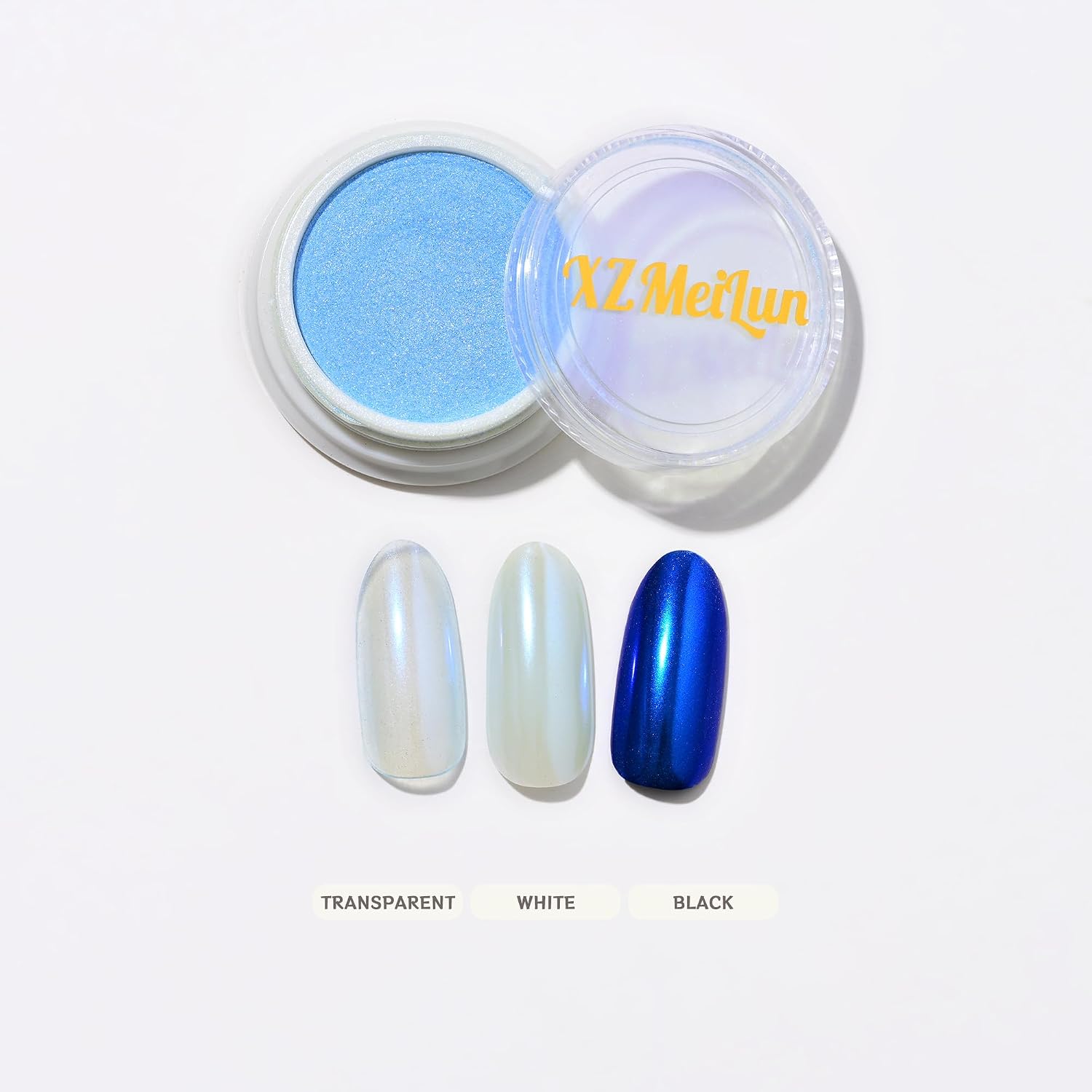 Blue Pearl Chrome Nail Powder, Big-Capacity 2.5g Lridescent Aurora Powder Metallic Mirror Effect Pigment Pearl Glitter Dust Kit, Nail Art, Can mixed With Builder Gel Nail Polish For Use