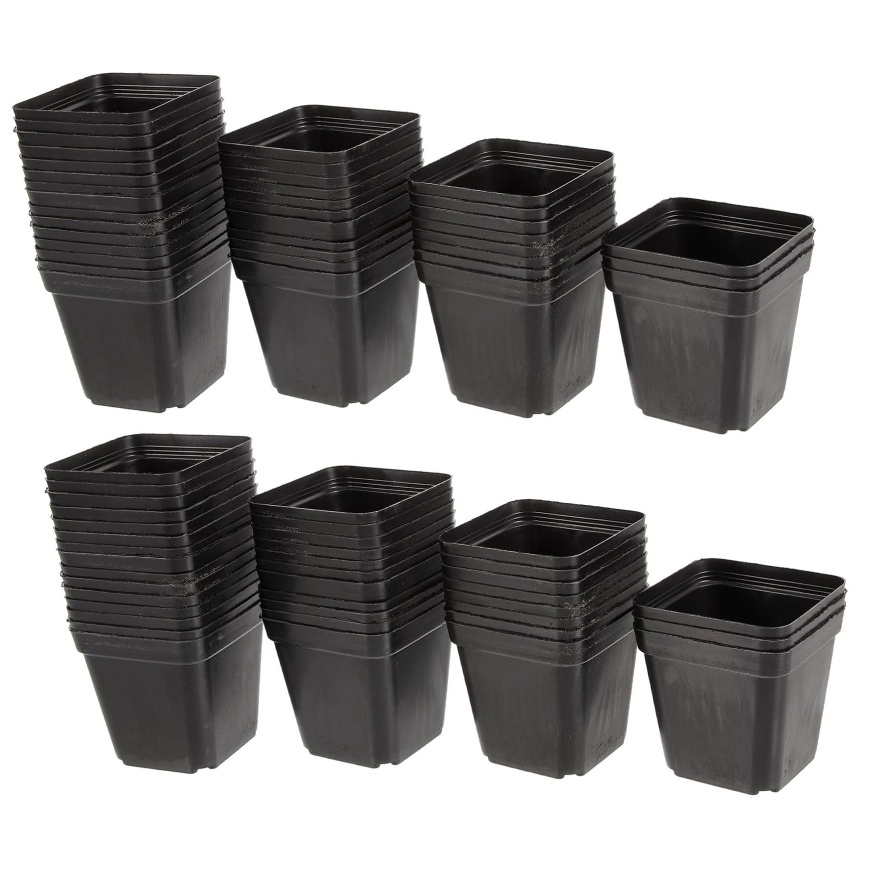 Didiseaon Vasi Da Vivaio Quadrati in Plastica Nera Con Fori Di Drenaggio, Set Da 120 Piccoli Vasi Per Semina e Giardinaggio Su Balcone e Orto, Fioriere Versatili e Facili Da Pulire Per Piante e Fiori