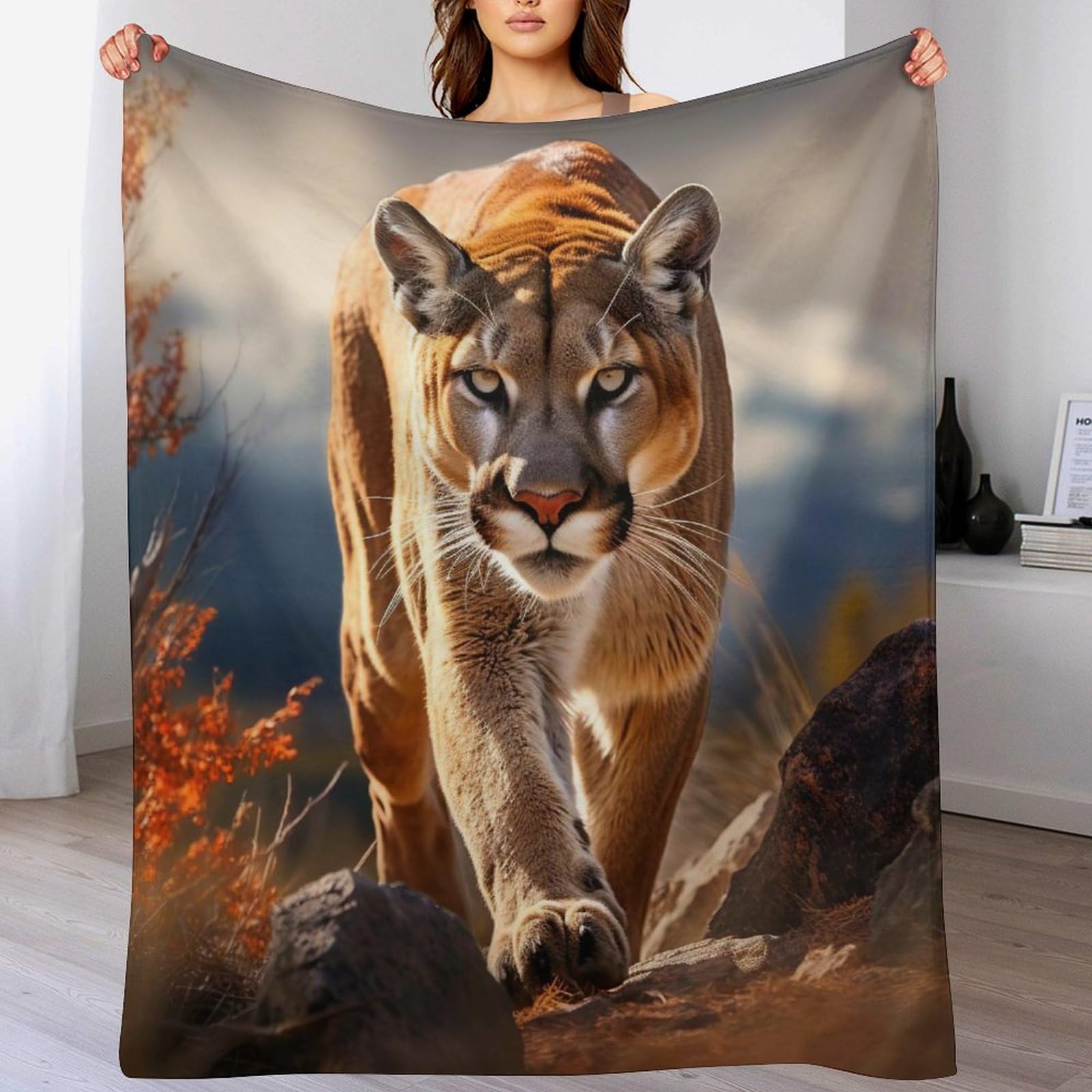 Couverture lion douce et moelleuse en flannel polaire de haute qualité pour canapé
