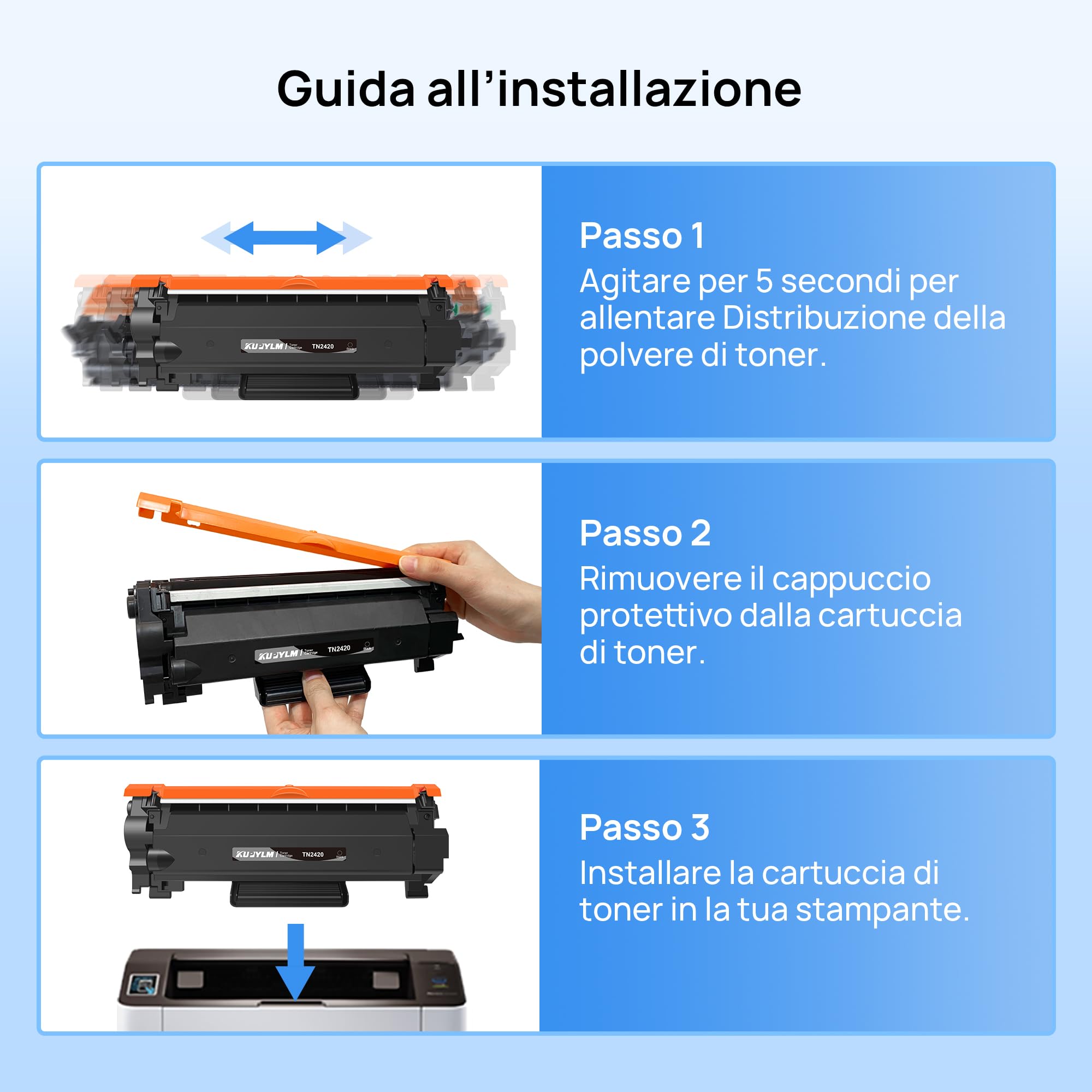 KUPYLM TN2420 TN 2420 Toner Compatibili per Brother TN2420 Compatibili per MFC L2710DW MFC L2710DN HL-L2310D HL-L2350DW MFC L2750DW DCP-L2510D HL-L2375DW MFC L2730DW DCP-L2530DW DCP-L2550DN (2 Nero)