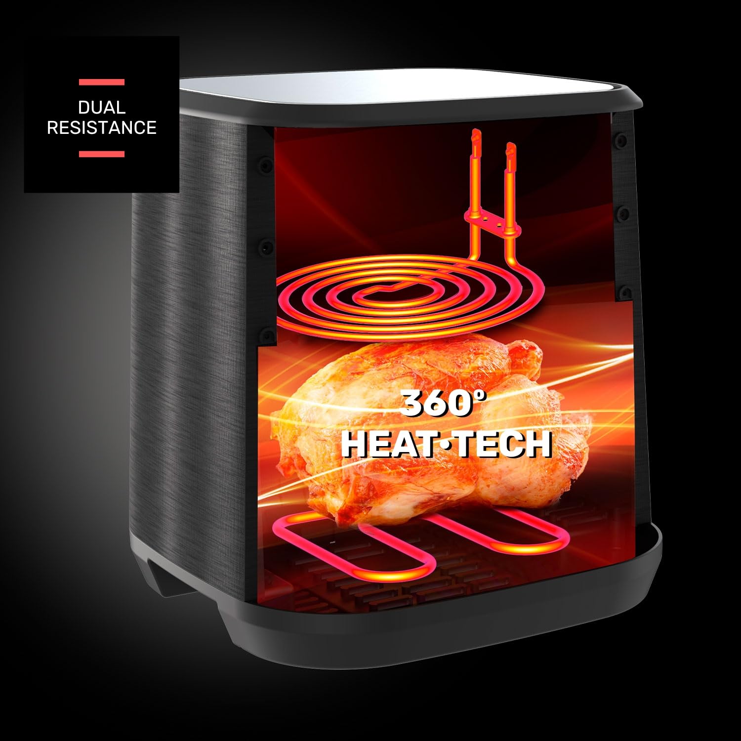 Taurus – Freidora aire Air Fry Digital 360 XL | 2100W | 8L | 12 programas | Pantalla táctil | Doble resistencia | Interior metálico | Precalentado | Libre de BPA y PFOA | Recetario online