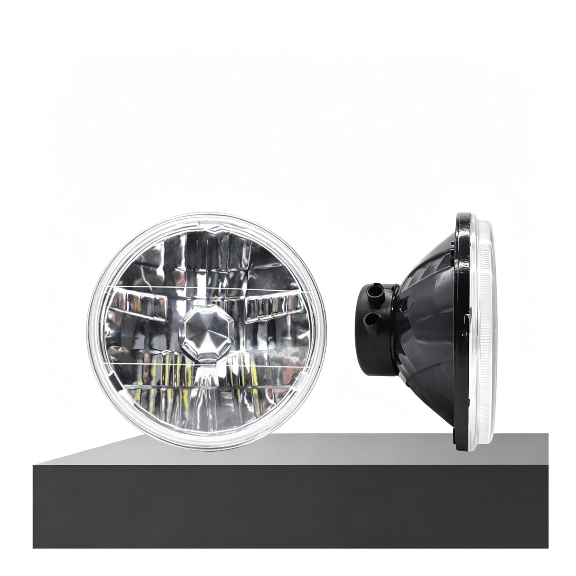Chiusura Portellone Posteriore per Chevy Nova 1963-1978 12V H4 7 Pollici Rotondo LED Faro 6500K Bianco Puro 20000LM Super Luminoso Luci Anteriori del Veicolo Serratura Bagagliaio