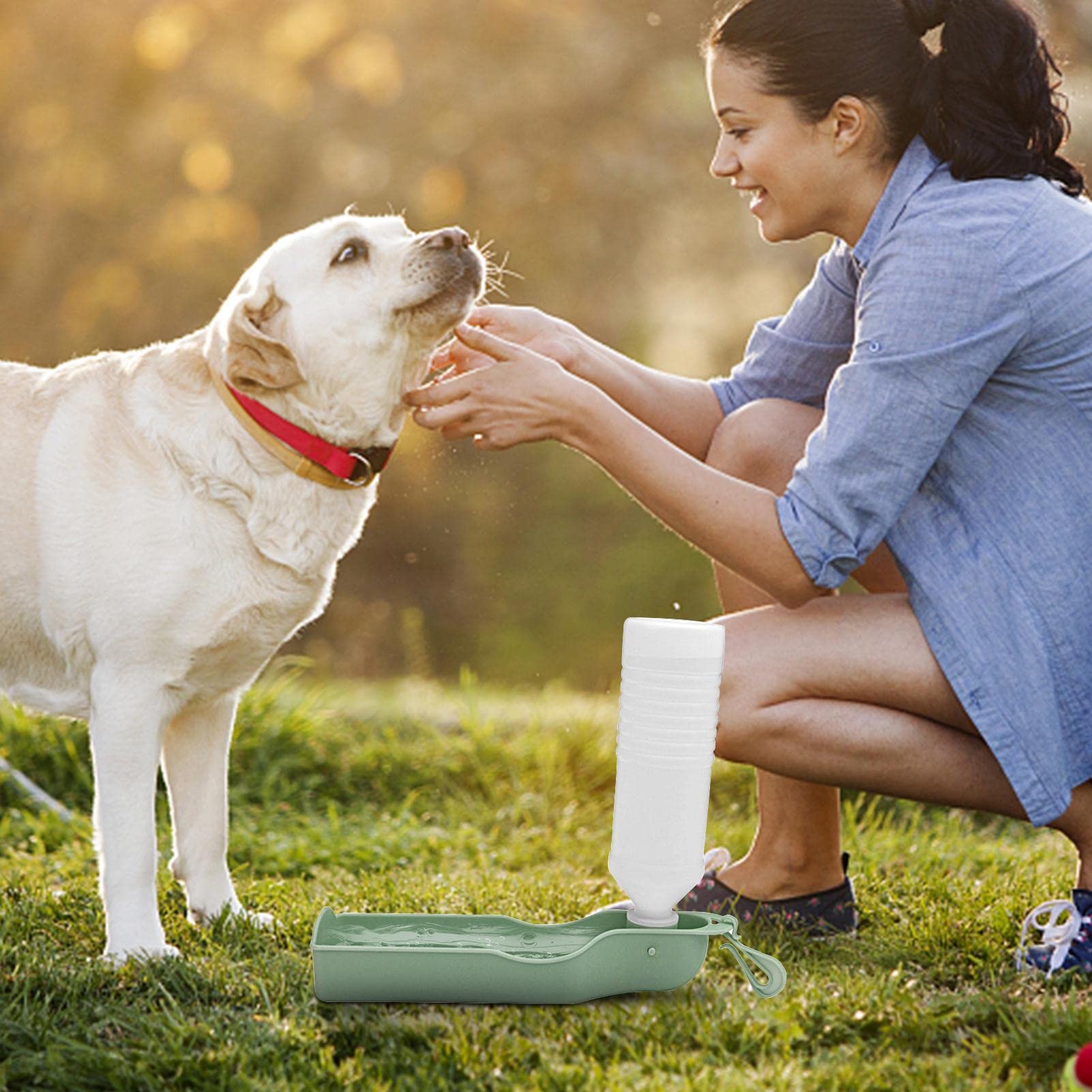 pologmase Botella de agua portátil para mascotas | Botella de agua portátil para perros, bebedero plegable para mascotas al aire libre, recipiente de agua de viaje, botella de agua para perros,