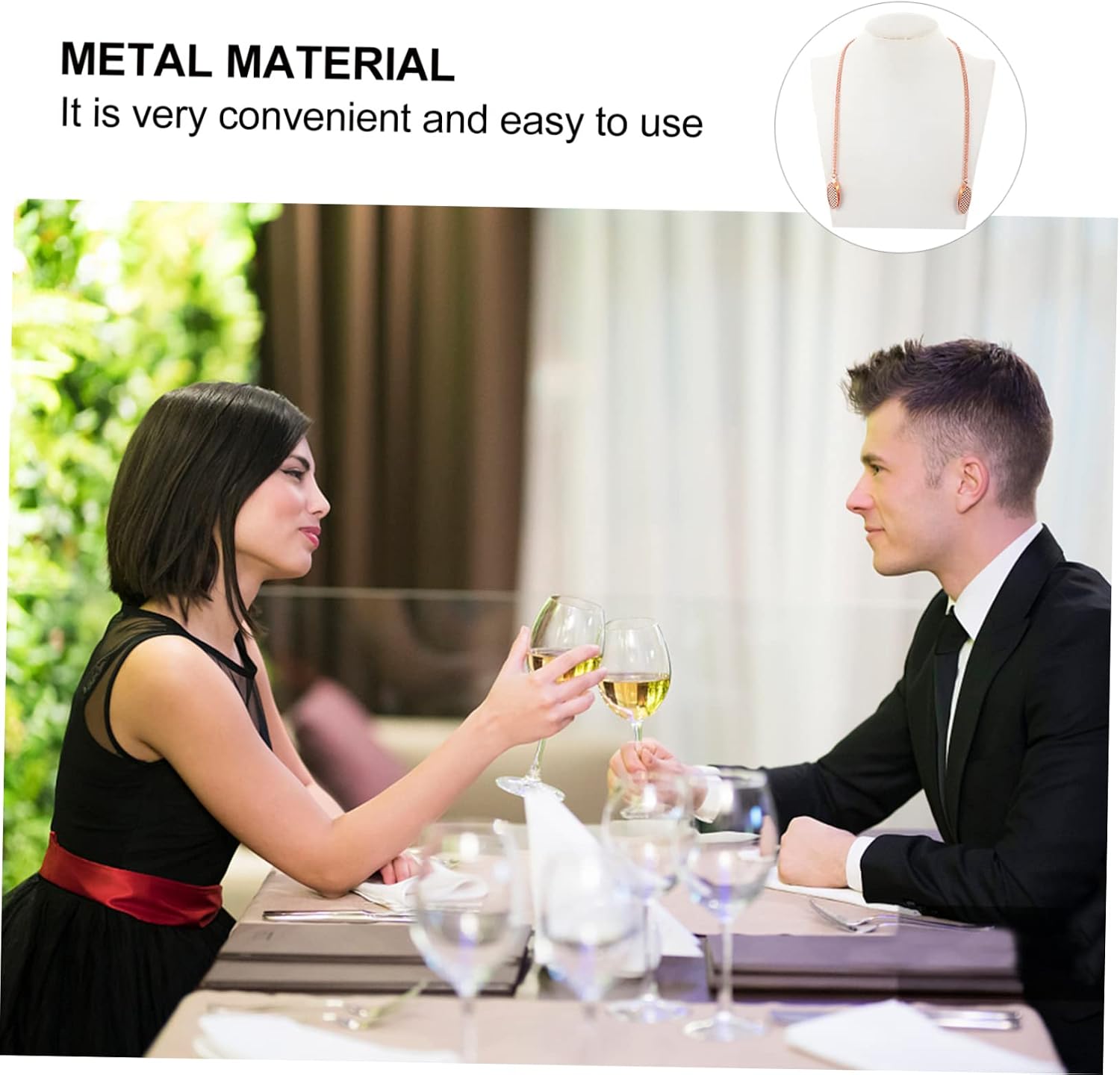 BESPORTBLE 5pcs Metal Napkin Clips Chain for Adults Sturdy Bib Holder Clips for Dining Towel and Apron Fasteners for Restaurants and Home Use Random Color