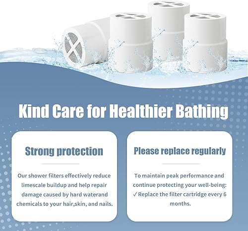 Miniatura 5 de Cartucho de filtro de repuesto compatible con filtro de cabezal de ducha Jolie (4 piezas)
