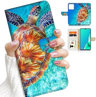 for iPhone 16 Pro Max, Designed Flip Wallet Phone Case Cover, A23158 Blue Sea Turtle 23158