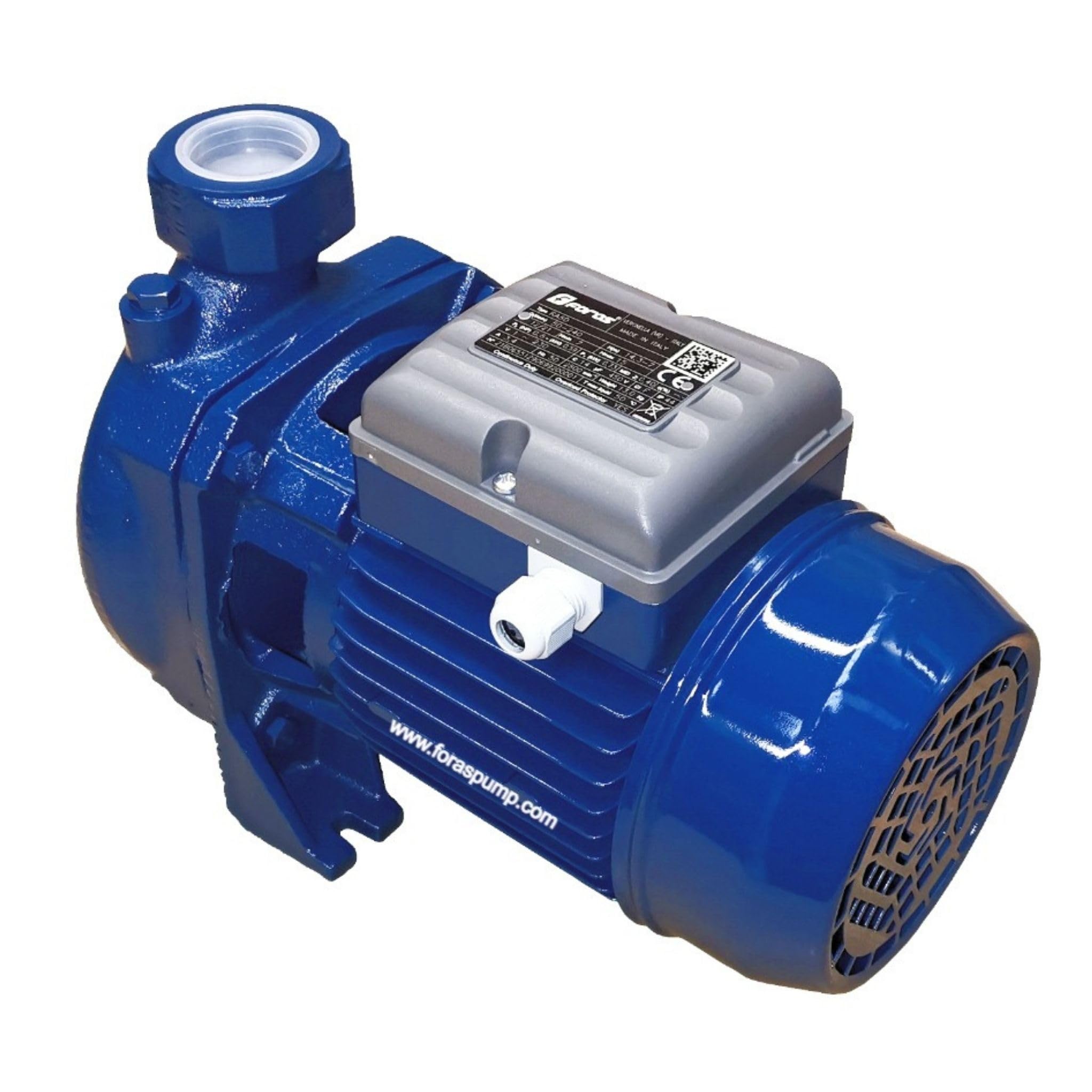 FORAS Bomba de agua sucia RA100 para agua con grava de hasta 10 mm, fabricada en Italia, funcionamiento continuo, 230 V, 0,74 kW, 280 l/min, 20 m