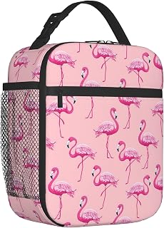 Lunch Bag Lunch Box for Kids Boys Girls Women Men, Reusable Insulated Lunch Tote Bag, Thermal Cooler Sack Food Handbags High Capacity for School Work Travel Picnic (Flamingo)