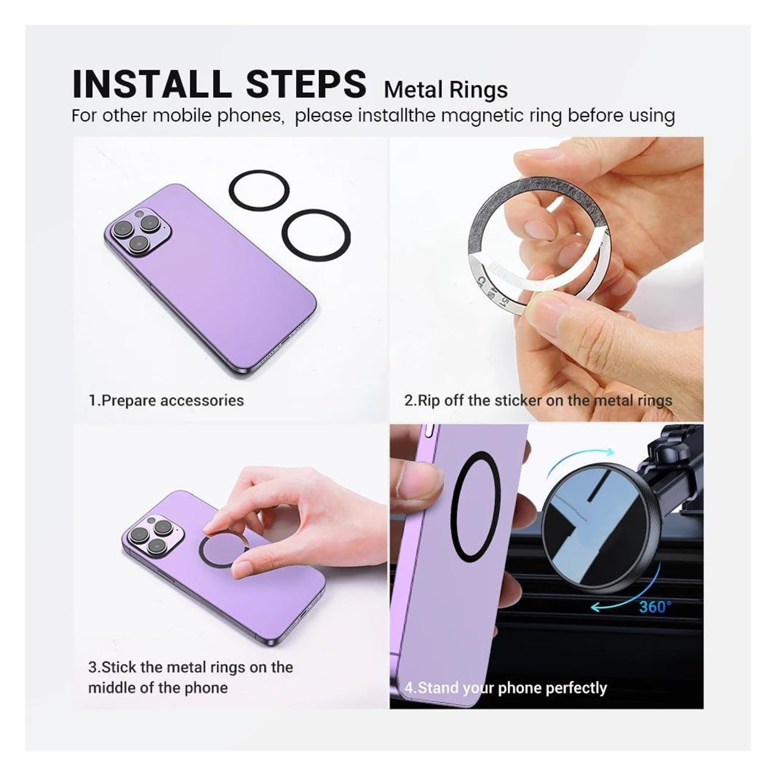 Supporto magnetico per auto per parabrezza e cruscotto, forte ventosa, braccio lungo regolabile per cellulari