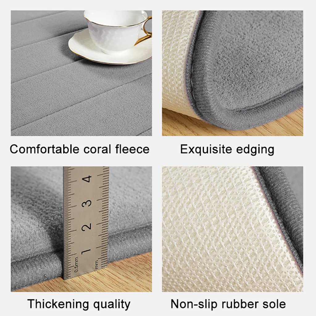 Desconocido Alfombra de baño de Espuma con Memoria, Alfombra de baño Antideslizante, Alfombra de baño superabsorbente para salón/Cocina/Dormitorio, Gris