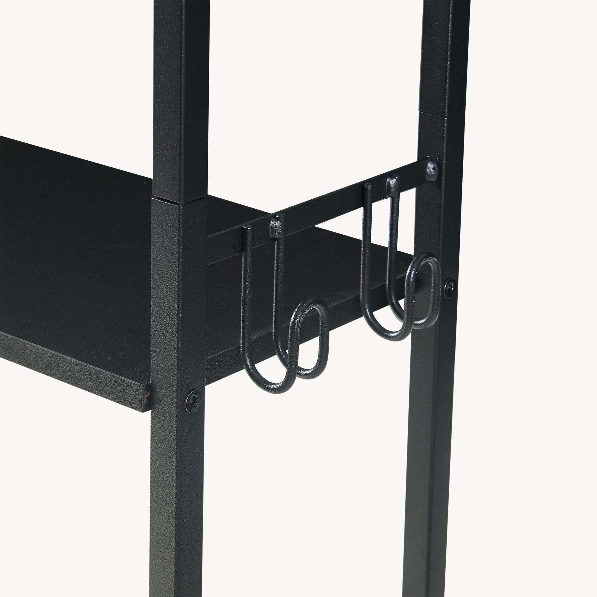 [en.casa] Mueble de Baño Ljukhobro sobre el Inodoro Estantería de Baño con 3 Estantes Armario Alto para Cuarto de Lavado Diseño Industrial 164 x 64 x 20 cm - Negro