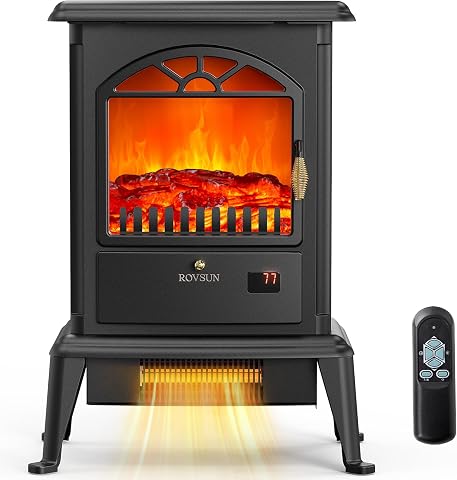 Bonnlo 22.4-Inch Freestanding Electric Fireplace Heater with Remote