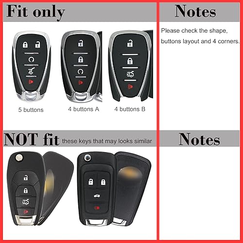 Miniatura 2 de Funda de cuero para llave + llavero para Chevrolet Chevy Malibu Camaro Trax Traverse Sonic Cruze Volt Equinox Trailblazer